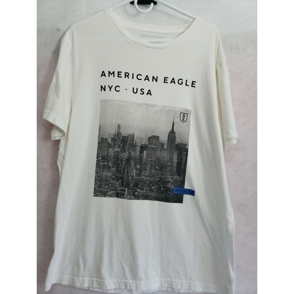 American Eagle NYC USA CITY LOGO TSHIRT XL WHITE Men - Picture 1 of 9